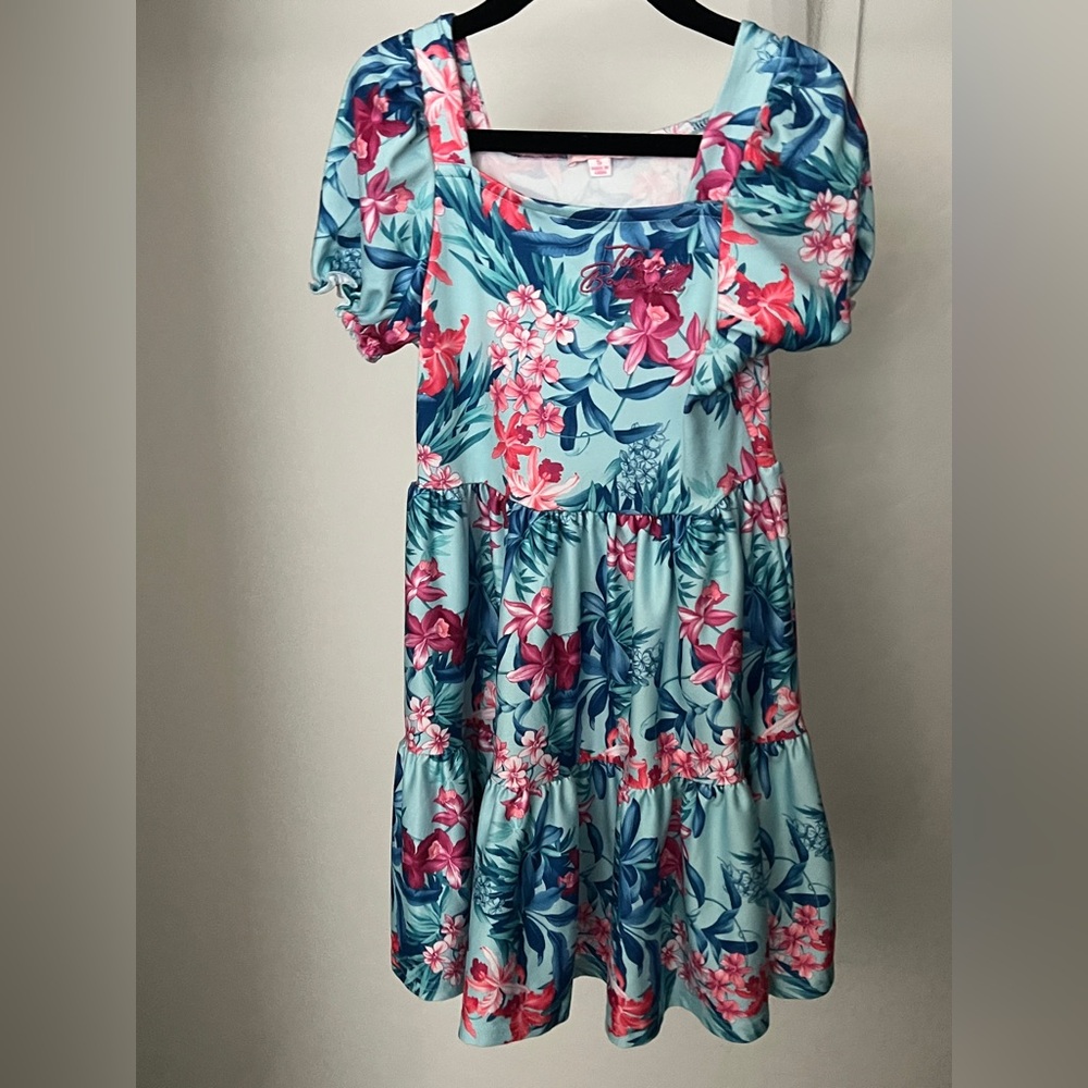 Tommy Bahama Kids Floral Dress in Blue and Pink
